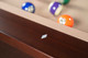 Zoomed view of the mother of pearl Pro Sites on the Zoey Slate Pool Table, adding a touch of elegance. Zoomed view of the mother of pearl Pro Sites on the Zoey Slate Pool Table, adding a touch of elegance.